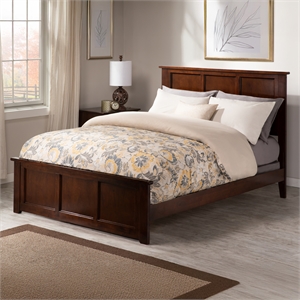 Madison Full Wood Foundation Bed with Matching Footboard in Walnut