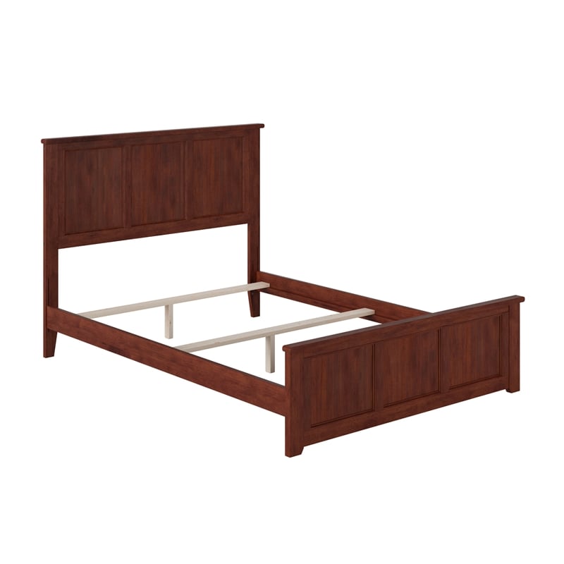 Madison Full Wood Foundation Bed with Matching Footboard in Walnut
