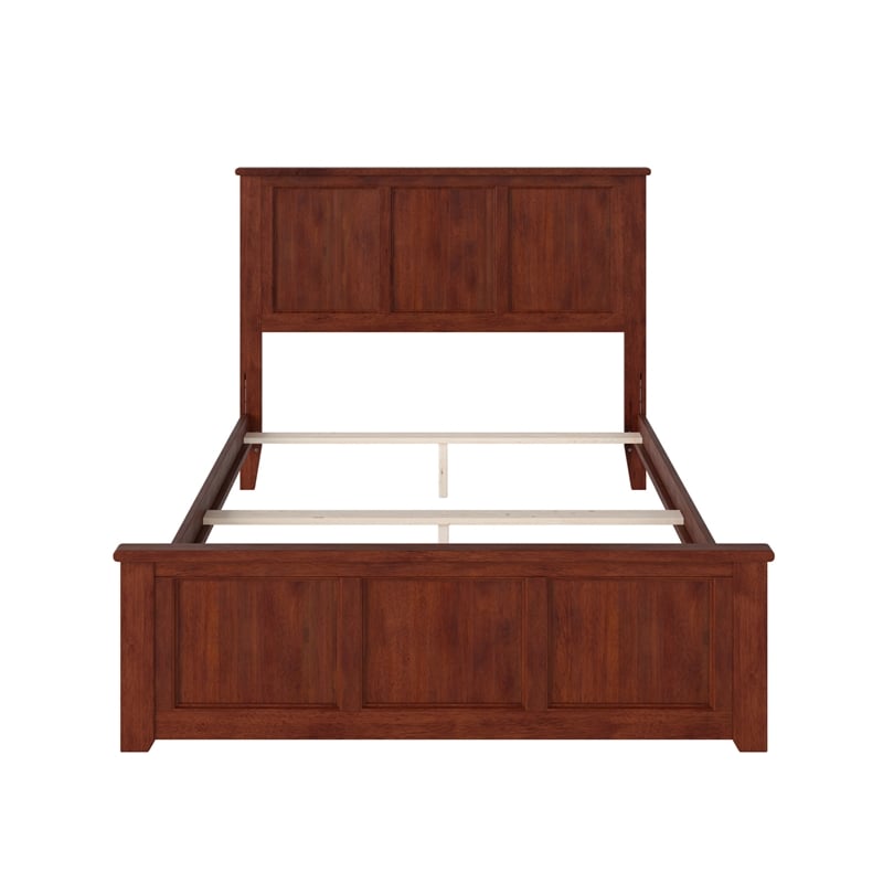 Madison Full Wood Foundation Bed with Matching Footboard in Walnut