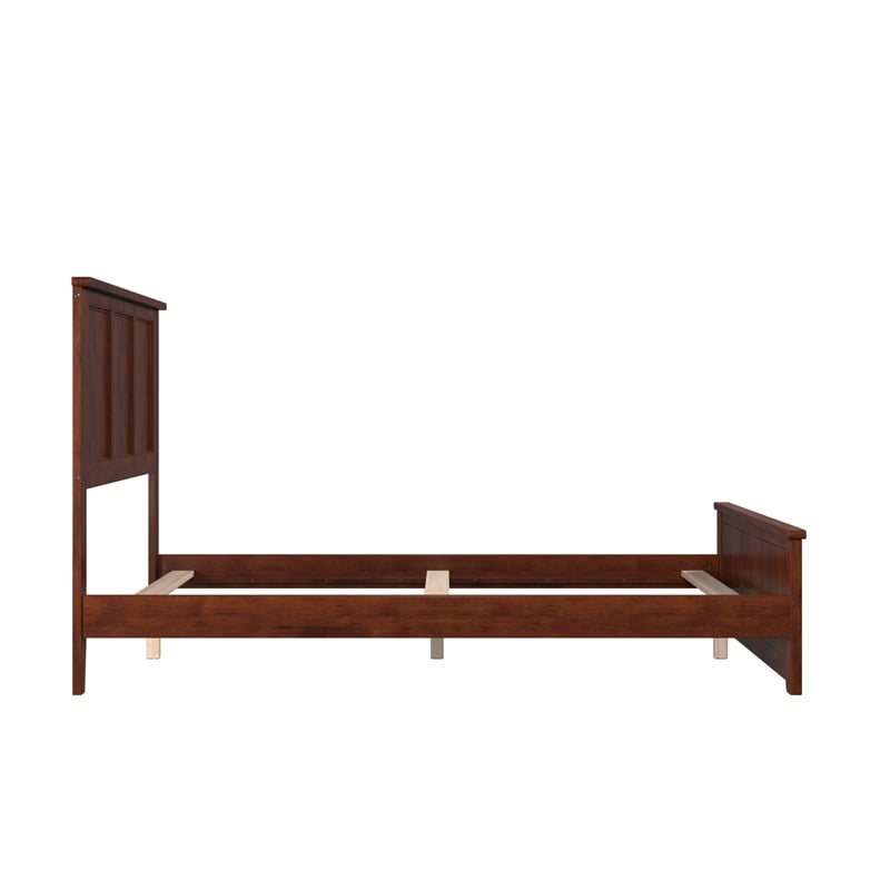 Madison Full Wood Foundation Bed with Matching Footboard in Walnut