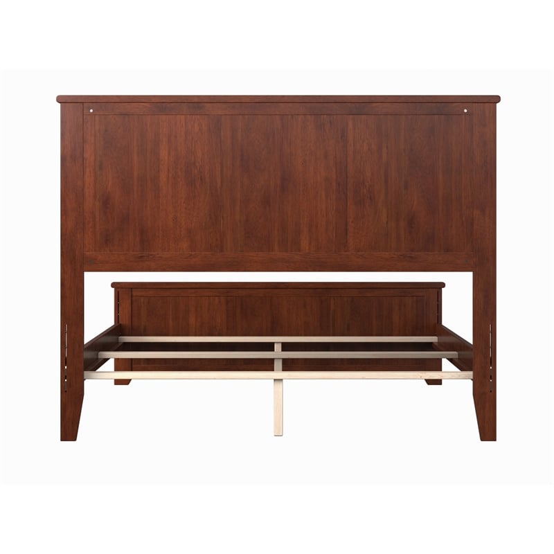 Madison Full Wood Foundation Bed with Matching Footboard in Walnut