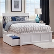 Madison Full Platform Bed with Matching Footboard and Storage Drawers in White