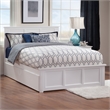 Madison Full Platform Bed with Matching Footboard and Storage Drawers in White