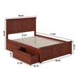 Madison Full Platform Bed with Matching Footboard and Storage Drawers in Walnut