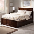 Madison Full Platform Bed with Matching Footboard and Storage Drawers in Walnut