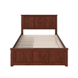 Madison Full Platform Bed with Matching Footboard and Storage Drawers in Walnut