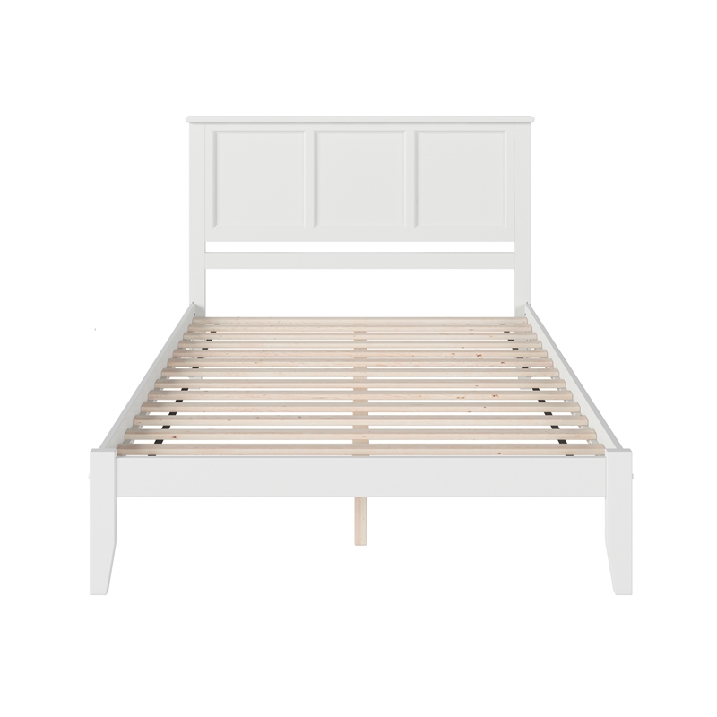 Madison Queen Solid Wood Platform Bed in White