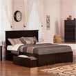 Madison Queen Wood Platform Bed with Footboard and Storage Drawers in Espresso