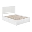 Madison Queen Wood Platform Bed with Footboard and Storage Drawers in White
