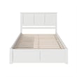 Madison Queen Wood Platform Bed with Footboard and Storage Drawers in White