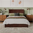 Madison Queen Wood Platform Bed with Footboard and Storage Drawers in Walnut