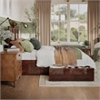 Madison Queen Wood Platform Bed with Footboard and Storage Drawers in Walnut