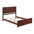 Madison Queen Wood Foundation Bed with Matching Footboard in Walnut
