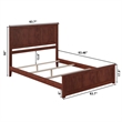 Madison Queen Wood Foundation Bed with Matching Footboard in Walnut