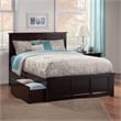 Madison Queen Platform Bed with Matching Footboard & Storage Drawers in Espresso