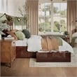 Madison Queen Platform Bed with Matching Footboard & Storage Drawers in Walnut