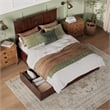 Madison Queen Platform Bed with Matching Footboard & Storage Drawers in Walnut