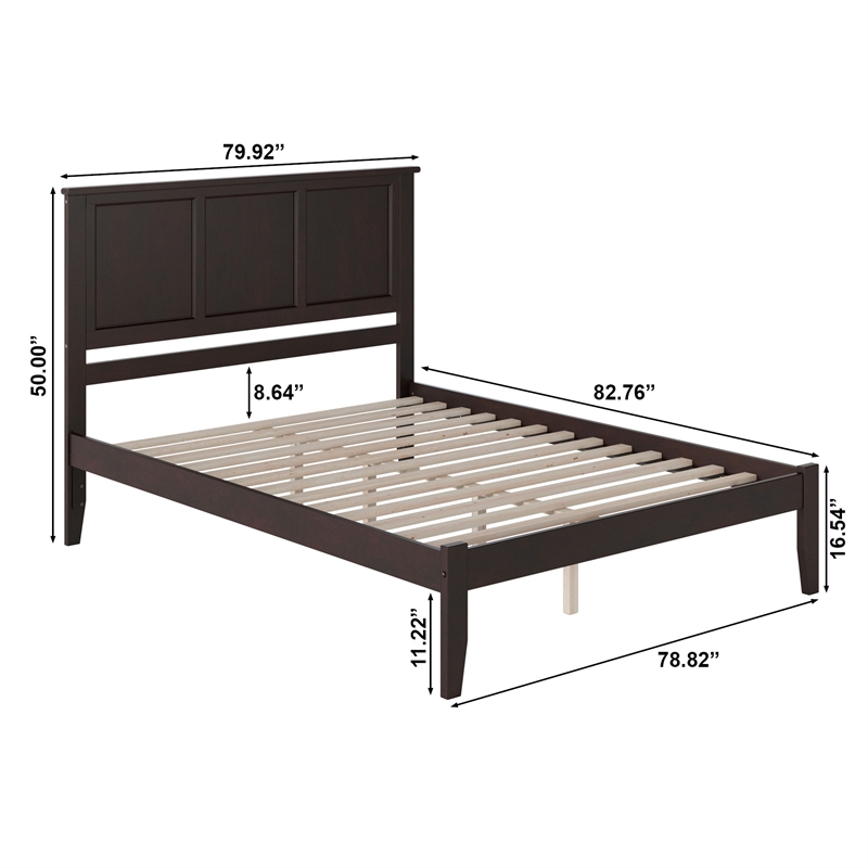 Madison King Solid Wood Platform Bed in Espresso