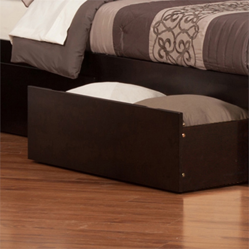 Madison King Wood Platform Bed with Footboard & Storage Drawers in Espresso