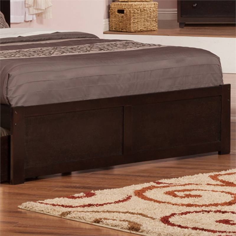 Madison King Wood Platform Bed with Footboard & Storage Drawers in Espresso