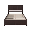 Madison King Wood Platform Bed with Footboard & Storage Drawers in Espresso
