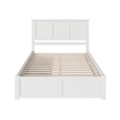 Madison King Wood Platform Bed with Footboard & Storage Drawers in White