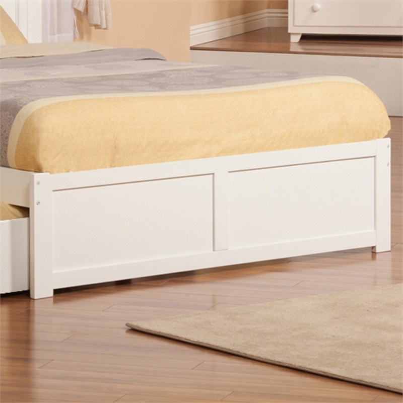 Madison King Wood Platform Bed with Footboard & Storage Drawers in White