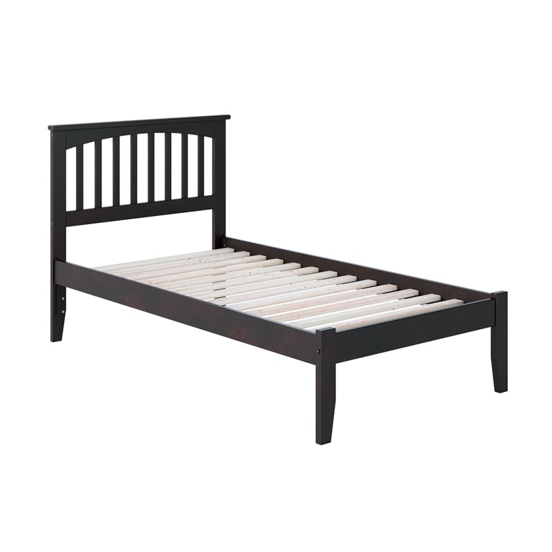 AFI Mission Twin XL Solid Wood Platform Bed with Charging USB  in Espresso