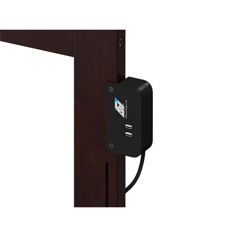 AFI Mission Twin XL Solid Wood Platform Bed with Charging USB  in Espresso