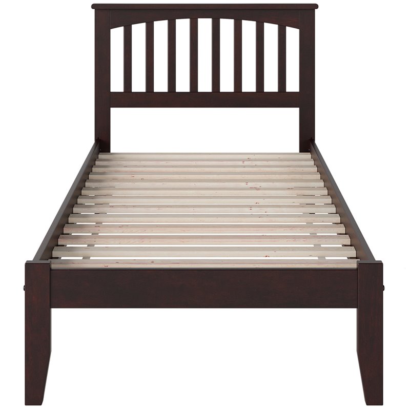 AFI Mission Twin XL Solid Wood Platform Bed with Charging USB  in Espresso