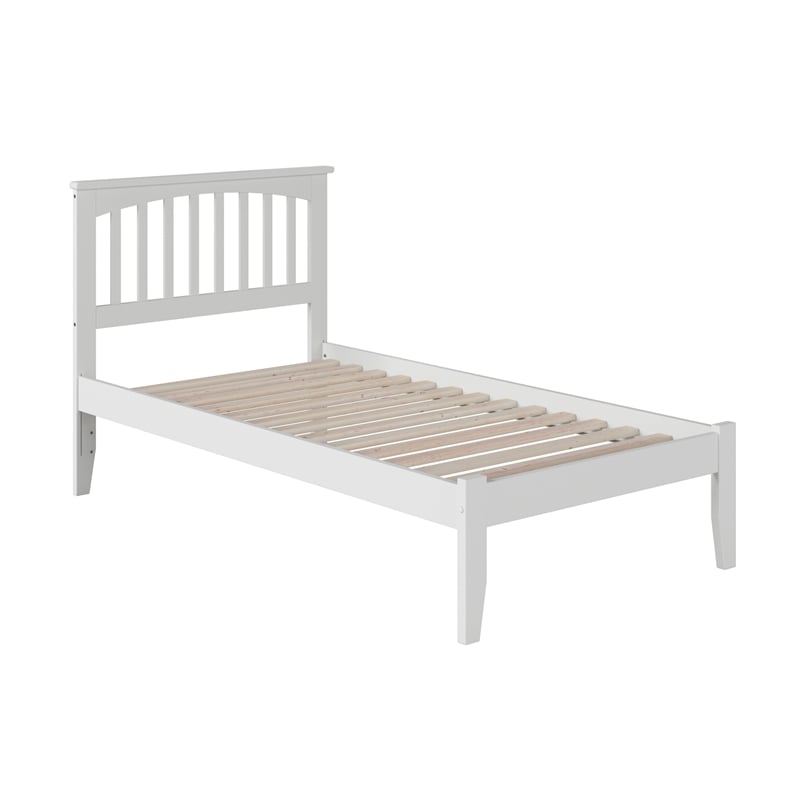 Mission Twin XL Solid Wood Platform Bed in White
