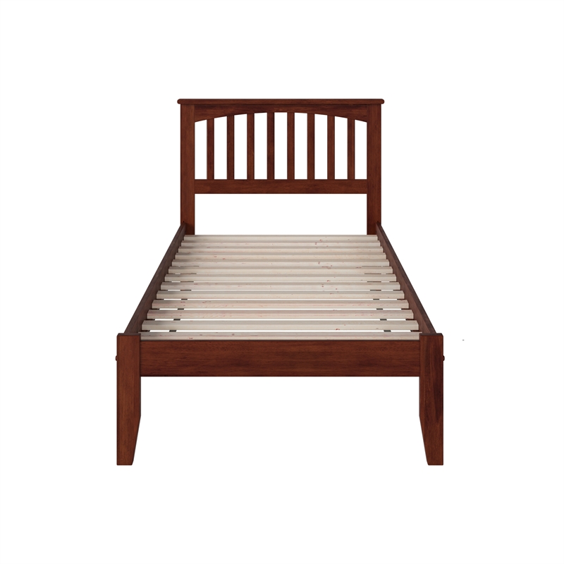 Mission Twin XL Solid Wood Platform Bed in Walnut