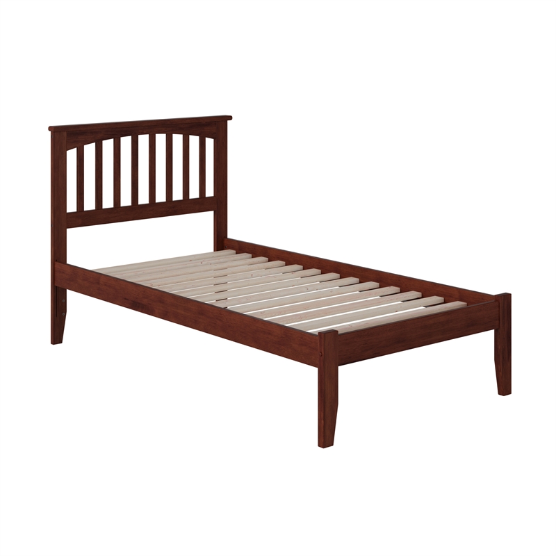 Mission Twin XL Solid Wood Platform Bed in Walnut