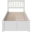 Mission Twin XL Wood Platform Bed with Footboard and Storage Drawers in White