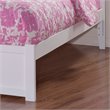 Mission Twin XL Wood Platform Bed with Footboard and Storage Drawers in White