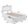 Mission Twin XL Wood Platform Bed with Footboard and Storage Drawers in White