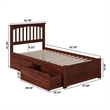 Mission Twin XL Wood Platform Bed with Footboard and Storage Drawers in Walnut