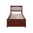 Mission Twin XL Platform Bed with Matching Footboard & Storage Drawers in Walnut