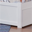 Mission Twin Wood Platform Bed with Footboard and Twin Trundle in White