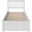 AFI Mission Twin Solid Wood Bed with Twin Trundle and USB Charger in White