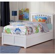 AFI Mission Twin Solid Wood Bed with Twin Trundle and USB Charger in White