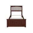 Mission Twin Wood Foundation Bed with Matching Footboard in Walnut
