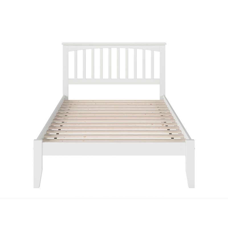 Mission Full Solid Wood Platform Bed in White