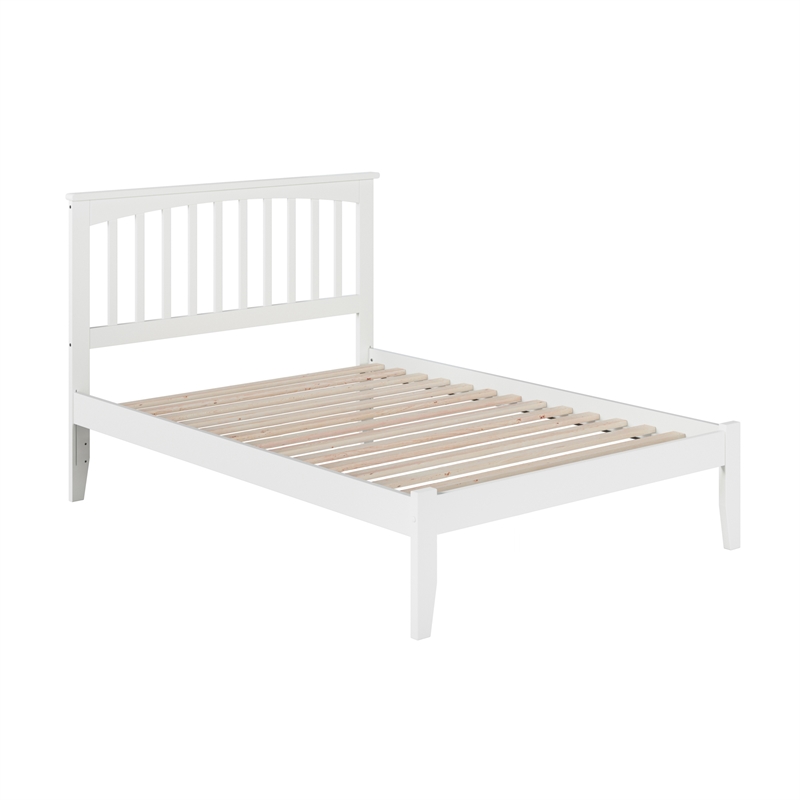 Mission Full Solid Wood Platform Bed in White