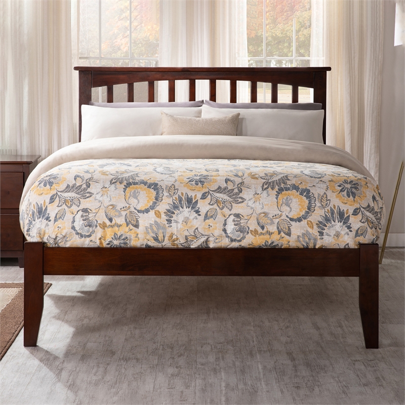 Mission Full Solid Wood Platform Bed in Walnut