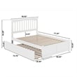Mission Full Wood Platform Bed with Footboard and Twin Trundle in White