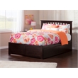AFI Mission Full Solid Wood Bed with Storage Drawers in Espresso