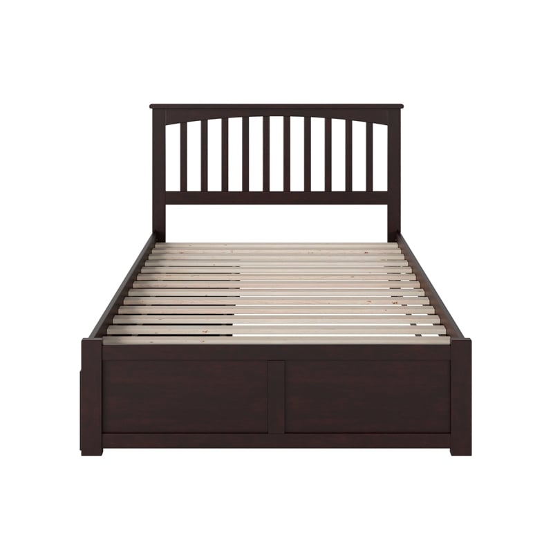 AFI Mission Full Solid Wood Bed with Storage Drawers in Espresso