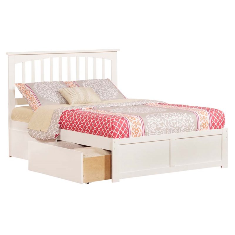 AFI Mission Urban Full Storage Platform Bed in White | Cymax Business