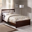 Mission Full Wood Foundation Bed with Matching Footboard in Walnut